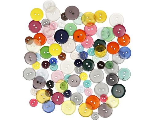 Creativ Company Knpfe-Mix mehrfarbig 100 Stck,  D: 12 + 18 + 20 mm
