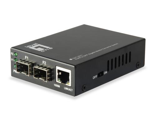 LevelOne GVT-2011: Media Konverter RJ45-SFP 1Gbps Ethernet, 2 SFP