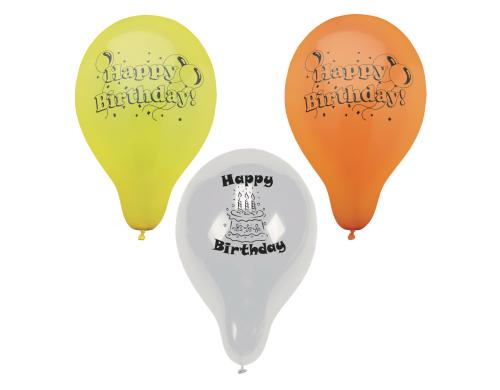 Papstar Ballons Happy Birthday 10er Pack farbig sortiert, D: 22cm, Umfang 70cm