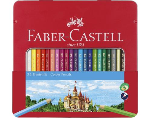FABER-CASTELL Farbstifte Classic Colour Hexagonal, 24er Metalletui