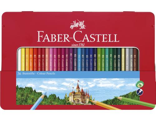 FABER-CASTELL Farbstifte Classic Colour Hexagonal, 36er Metalletui