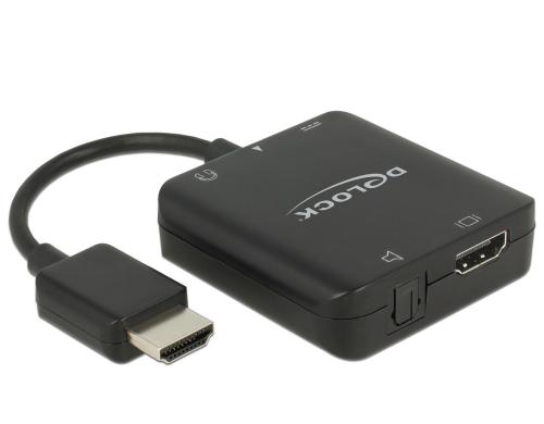 Delock HDMI Audio 5.1 Extractor, 4K, 60Hz TOSLINK, S/PIF, 3.5mm Klinke, USB-Strom