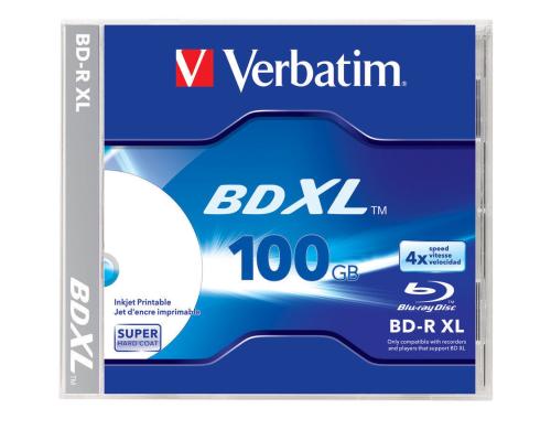 Verbatim BD-R 4x Single Layer 100GB 1-Pck. Blu-ray Super Hard Coat, printable,Jewel C.