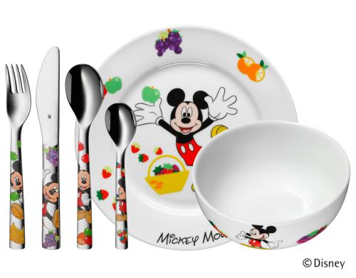 WMF Kinderbesteck 6-teilig Mickey Mouse inklusive Teller und Mslischale