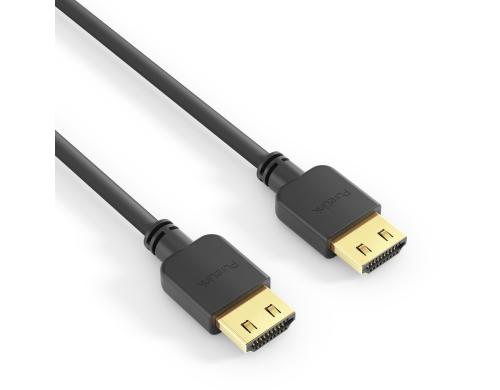 PureInstall, HDMI Kabel, 0.30m schwarz Dünnes, High-Speed mit Ethernet HDMI