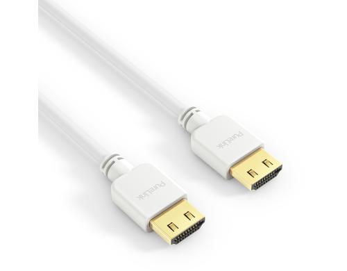 PureInstall, HDMI Kabel, 2.00m weiss Dnnes, High-Speed mit Ethernet HDMI