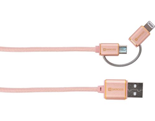 SKROSS 2in1 Charge'n Sync Rose Gold Steel Line, fr MicroUSB und Lightning