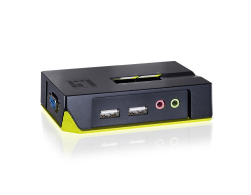 LevelOne KVM-0221: 2Port Kabel-KVM-Switch USB, VGA, 2048X1536, Audio