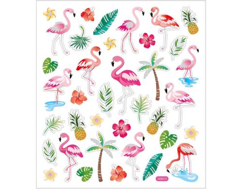 Creativ Company Sticker Flamingo ca 35 Sticker, Blatt 15 x 16.5 cm