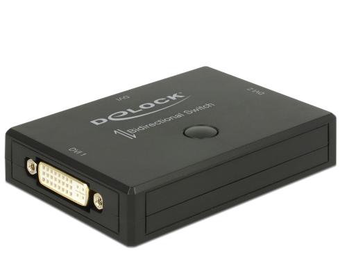 Delock 2 Port DVI Switch&Verteiler 2In/1Out, 1In/2Out, 3840x2160@30Hz