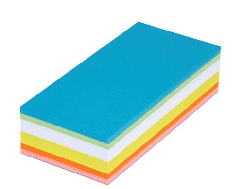 MAUL Moderationskarten rechteckig 250 Stck, farbig sortiert, 20 x 9.5 cm