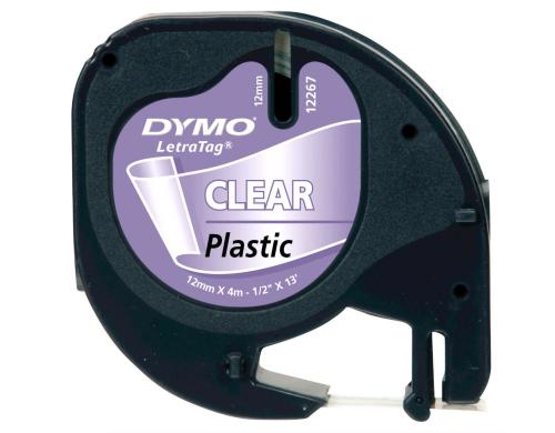 Dymo Schriftbandkassette 12mm schwarz/transparent (S0721530, 12267)