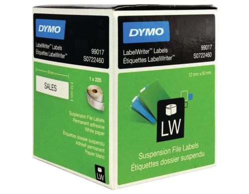 Dymo Hngeablagen-Etiketten 12x50mm, weiss 1 Rolle  220 Etiketten