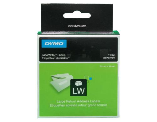 Dymo Rcksende-Etiketten 25x54mm, weiss 1 Rolle  500 Etiketten