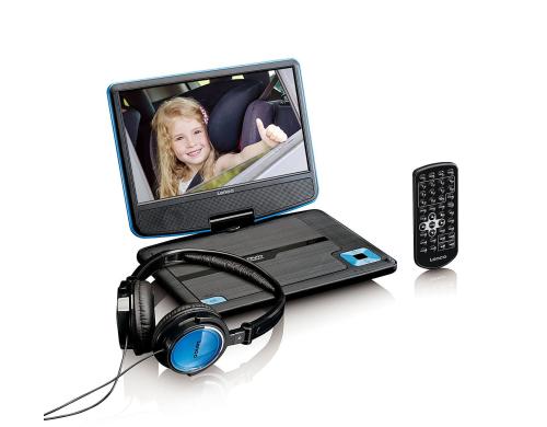 Lenco DVP-910, Portabler DVD Player 9 16:9 TFT Bildschirm, blau