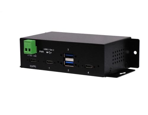 exSys EX-1274HMV, 4x USB 3.1 HUB Gen2 2x C- und A-Anschluss, Din Rail Kit,