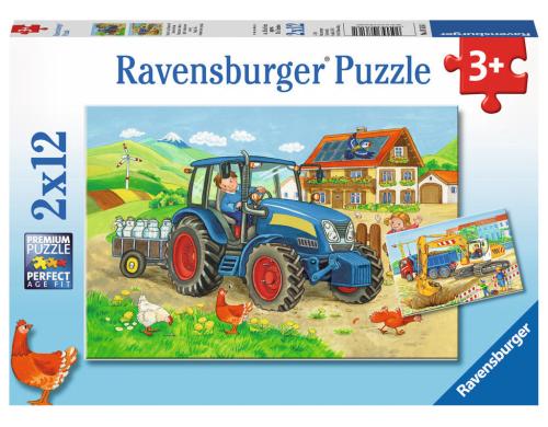 Puzzle Baustelle und Bauernhof Alter: 3+ Sprache