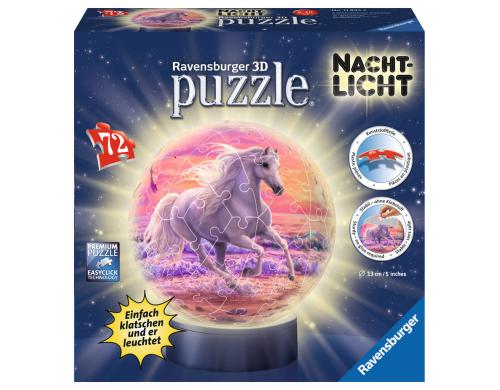 Puzzle Pferde am Strand, Nachtlicht Alter: 6-10 Sprache