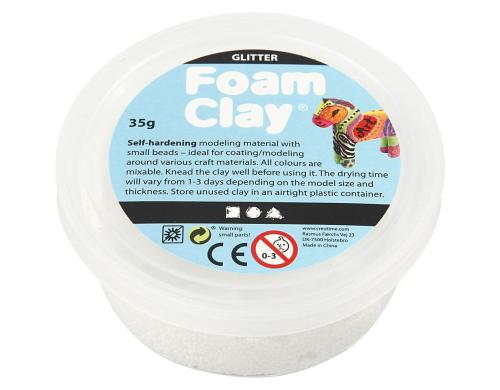 Creativ Company Foam Clay 35g, Glitzer weiss