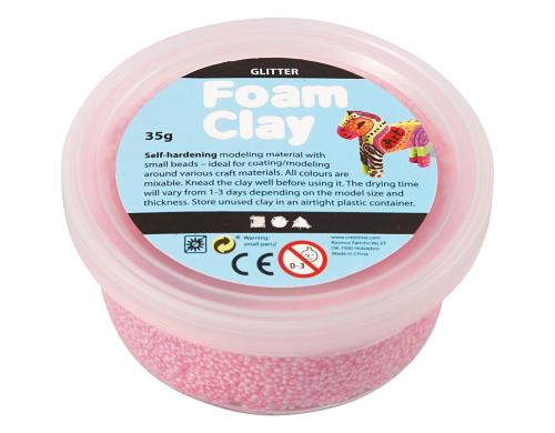 Creativ Company Foam Clay 35g, Glitzer rosa