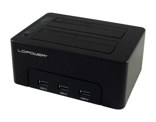 LC-Power LC-DOCK-U3-HUB, SATA  HDD Dock. USB 3.0, schwarz, 3x USB3.0 HUB