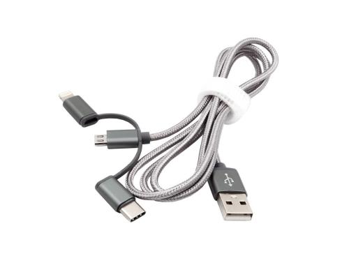exSys EX-K1403 3 in 1 Aufladekabel 1 Meter, USB C, Micro USB, Lightning