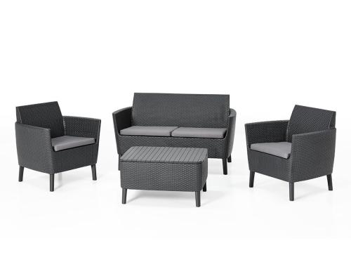 AlliBERT Salemo Lounge Set Kunststoff, Graphite