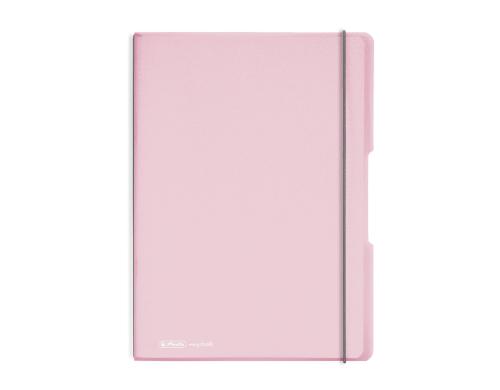 Herlitz my.book flex Notizheft A4 40 Blatt kariert und liniert, rosa