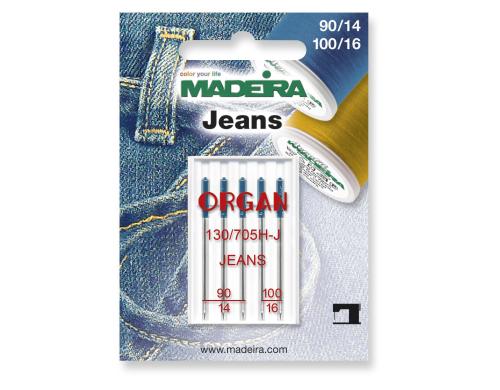 Madeira Maschinennadel Jeans Packung à 5 Nadeln, Nadelst. 90/14, 100/16