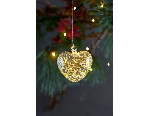 Sirius LED Weihnachtskugel Romantic Herz indoor, 8x LED, bedienbar m. Fernbedienung