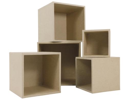 dcopatch Pappboxen 5er Set klein: 9 x 9 x 9 cm, gross:18 x 18x 18 cm