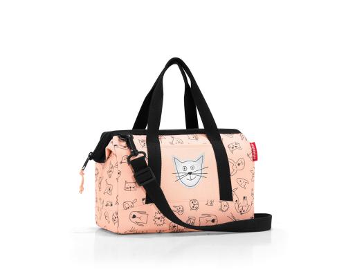 Reisenthel Schultertasche allrounder xs kid cats and dogs rose, 5 l, 27 x 21 x 12 cm