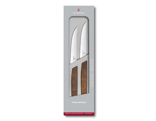 Victorinox Swiss Modern Steakmesser 2-teilig, 12 cm, Nussbaumholz