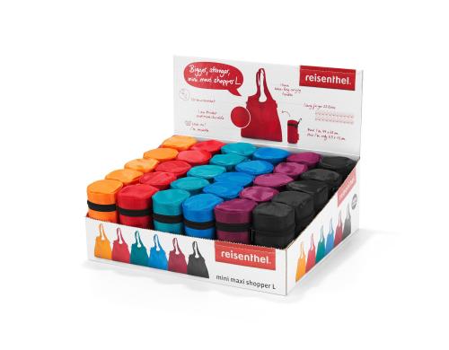 Reisenthel Einkaufstasche mini maxi shopper L, Display mit 30 Taschen - uni colours