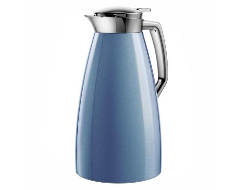 Emsa Isolierkanne PLAZA 1.0 l blau Fassungsvermgen 1 Liter Edelstahl