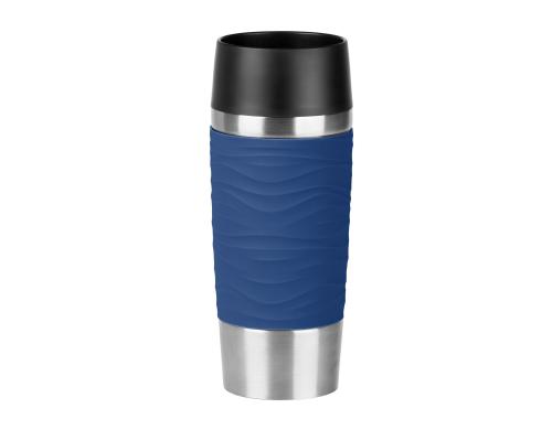 Emsa Travel Mug 0.36 l edelstahl blau Edelstahl, Silikon Manschette