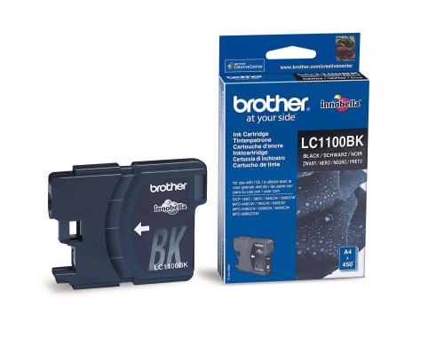 Tinte Brother LC-1100BK, schwarz zu allen A3 Geräten, 450 Seiten@5% Deckung