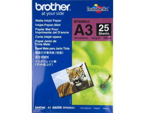 Brother Mattes Inkjetpapier A3, 25 Blatt BP-60MA3