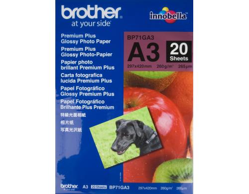 Brother Fotopapier A3, 20 Blatt, 260g BP-71GA3