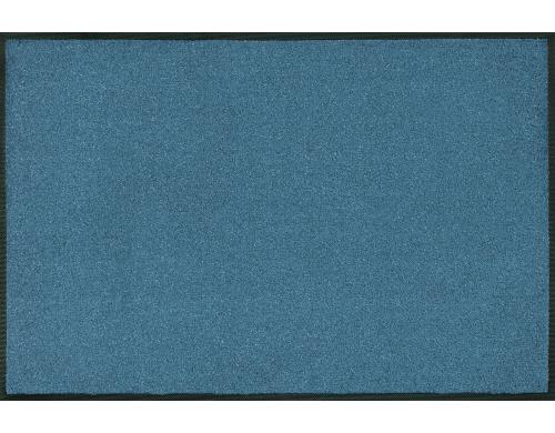 Wash+Dry Stahlblau  Fussmatte 75x120 cm, Flor Polyamid, Anti-Rutsch