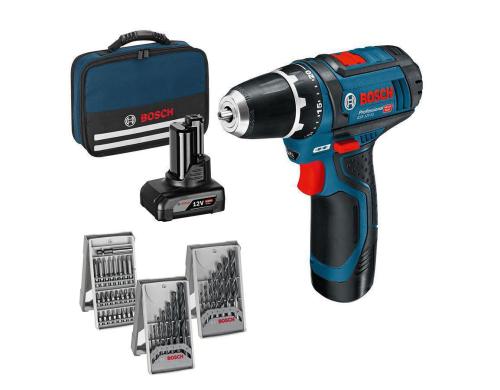 Bosch Professional Bohrschrauber GSR 12V-15 Kit 1x 4.0 Ah + 1x 2.0Ah Akku