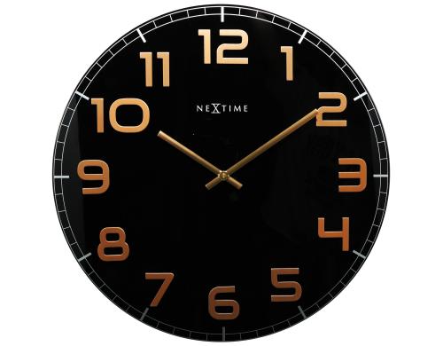 NexTime Wanduhr Classy Large black Durchmesser 50 cm