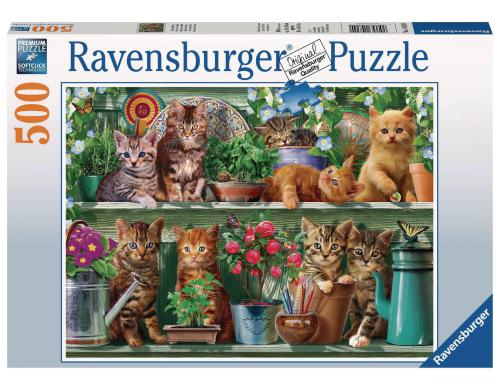Puzzle Katzen im Regal 500 Teile