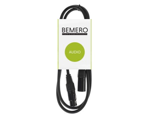 Bemero BAC4041-75BK XLRf - XLRm Kabel 0.75m Mikrofonkabel symmetrisch, schwarz, M-Serie