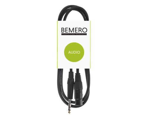 Bemero BAC4015-75BK XLRf-6.3 Klinken 0.75m Mikrofonkabel symmetrisch, schwarz, M-Serie