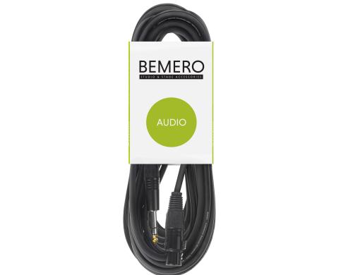 Bemero BAC4015-1000BK XLRf-6.3 Klinken 10m Mikrofonkabel symmetrisch, schwarz, M-Serie
