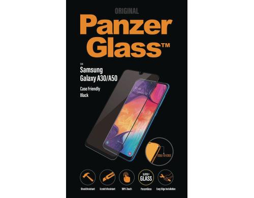 Panzerglass Displayschutz black Case Friend fr Samsung Galaxy A50, edge to edge