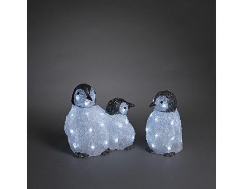 Konstsmide LED Pinguine 3er Set Acryl 48 LED, H: 23/22.5cm B: 26x14cm