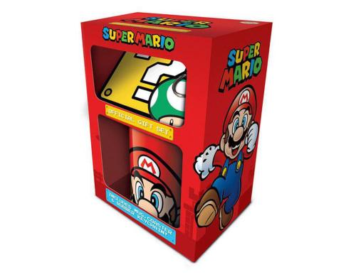 Super Mario Geschenkbox Mario 1 x Tasse, 1 x Untersetzer, 1 x Anhnger