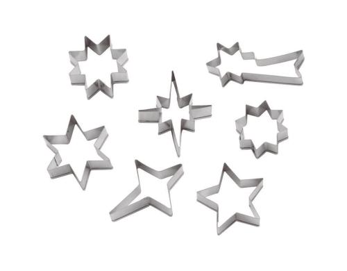 Paderno Ausstechformset 7teilig Stars D: 12.5cm, H: 2cm, Edelstahl